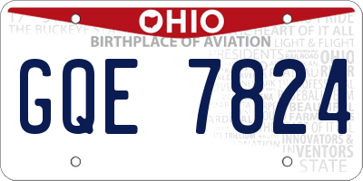 OH license plate GQE7824