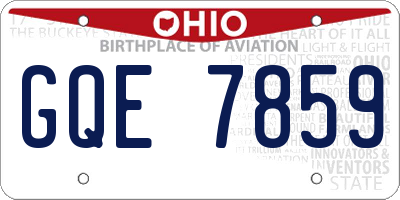 OH license plate GQE7859