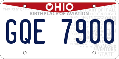OH license plate GQE7900