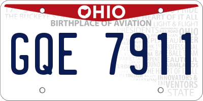 OH license plate GQE7911