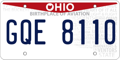OH license plate GQE8110