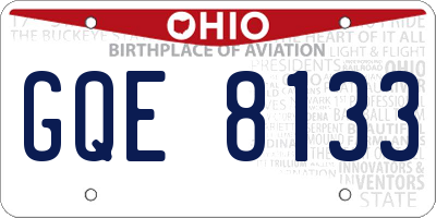 OH license plate GQE8133