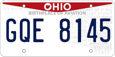 OH license plate GQE8145