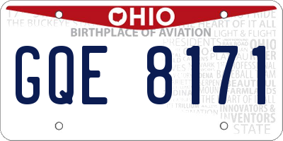 OH license plate GQE8171