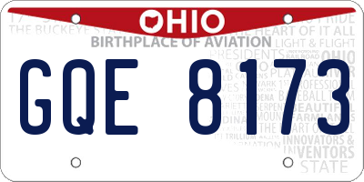 OH license plate GQE8173