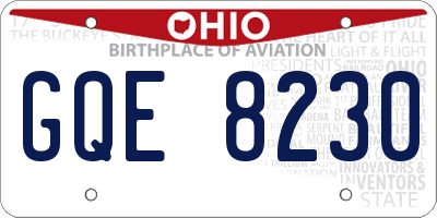OH license plate GQE8230