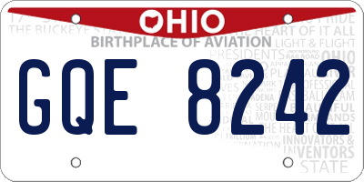 OH license plate GQE8242
