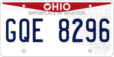OH license plate GQE8296