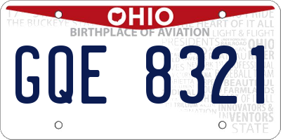 OH license plate GQE8321