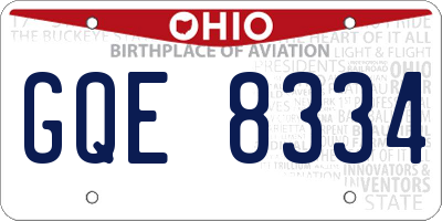 OH license plate GQE8334
