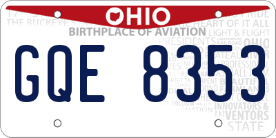 OH license plate GQE8353