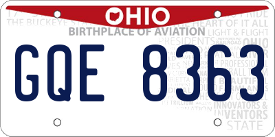 OH license plate GQE8363