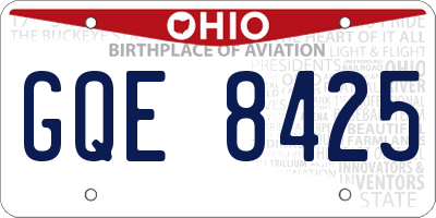 OH license plate GQE8425