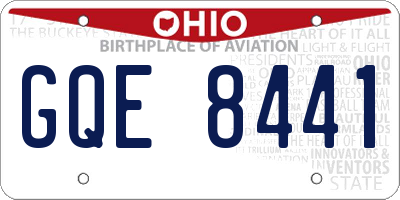 OH license plate GQE8441