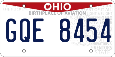 OH license plate GQE8454