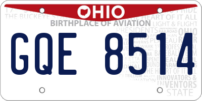 OH license plate GQE8514