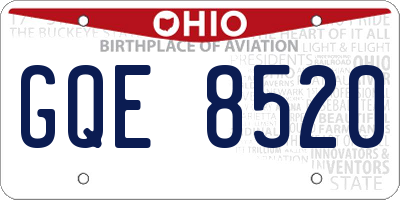 OH license plate GQE8520