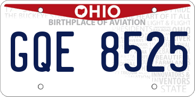 OH license plate GQE8525