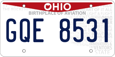 OH license plate GQE8531