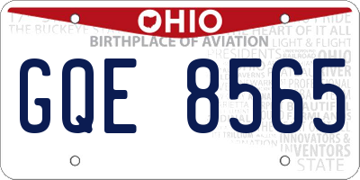 OH license plate GQE8565