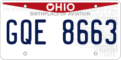OH license plate GQE8663