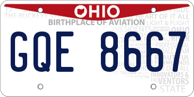 OH license plate GQE8667