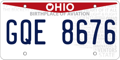 OH license plate GQE8676
