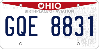 OH license plate GQE8831
