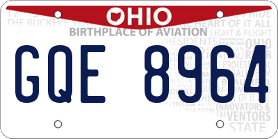 OH license plate GQE8964