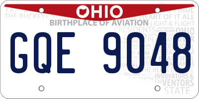 OH license plate GQE9048