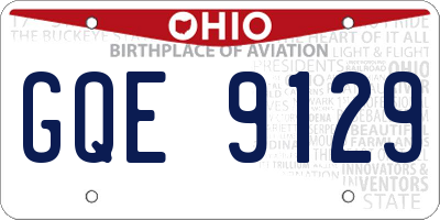 OH license plate GQE9129