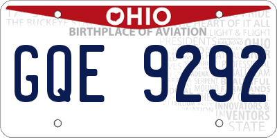 OH license plate GQE9292