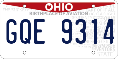 OH license plate GQE9314
