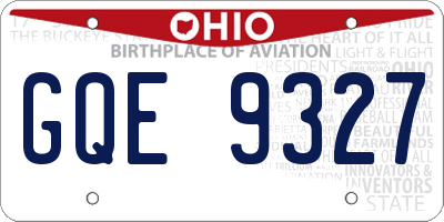 OH license plate GQE9327