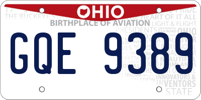 OH license plate GQE9389