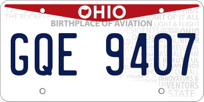 OH license plate GQE9407