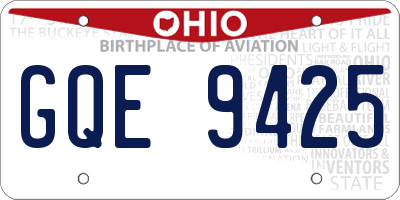 OH license plate GQE9425