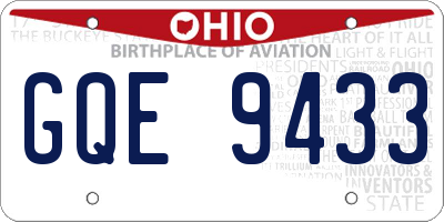 OH license plate GQE9433