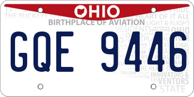 OH license plate GQE9446