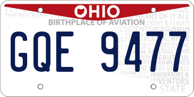 OH license plate GQE9477