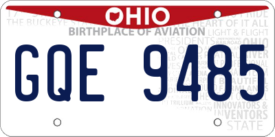 OH license plate GQE9485