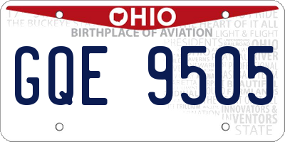 OH license plate GQE9505