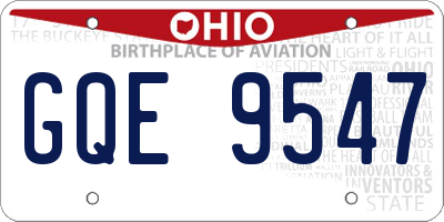 OH license plate GQE9547