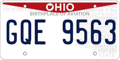 OH license plate GQE9563