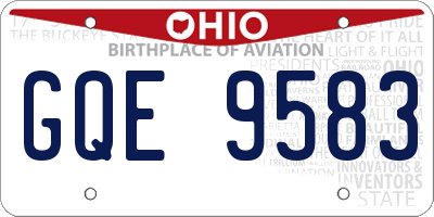 OH license plate GQE9583