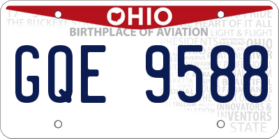 OH license plate GQE9588