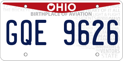 OH license plate GQE9626