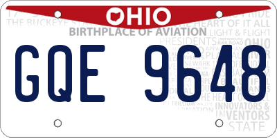 OH license plate GQE9648