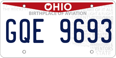 OH license plate GQE9693
