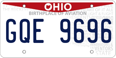OH license plate GQE9696